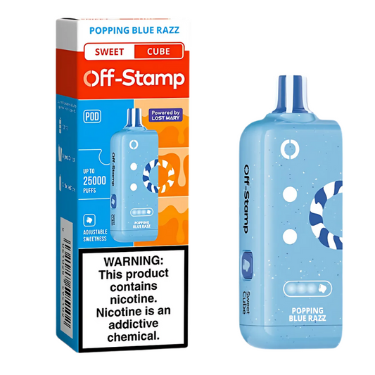 Popping Blue Razz Off Stamp X-Cube Sweet Cube | 25K Puffs